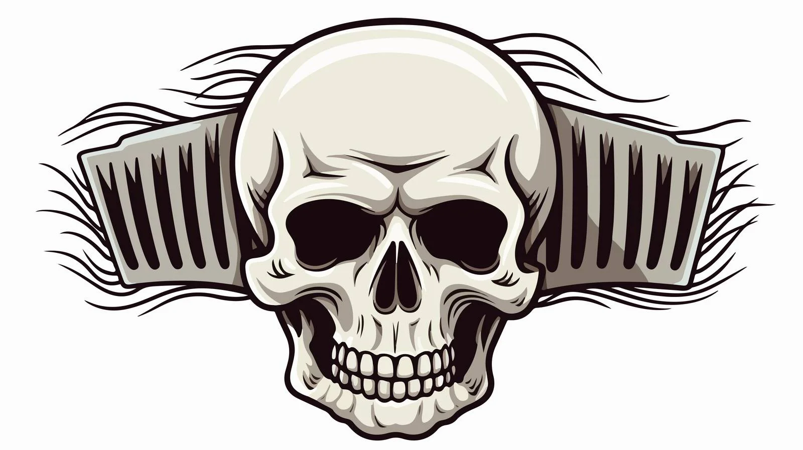 Cartoon Skull Hairclip Vector Illustration — free download from Dotvec