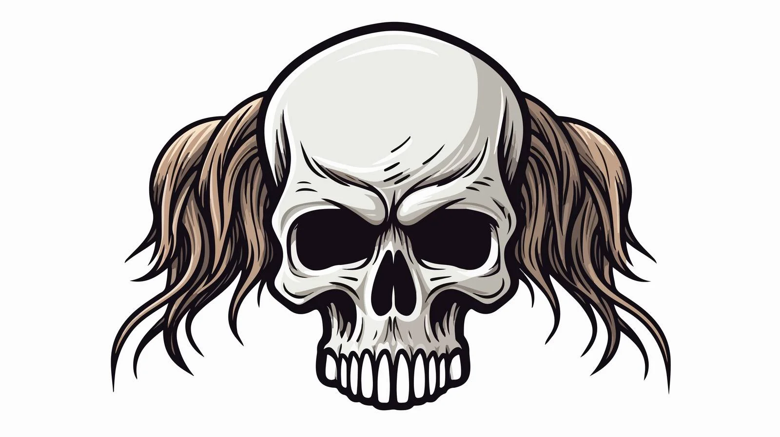 Cartoon Skull Hairclip Vector Illustration — free download from Dotvec