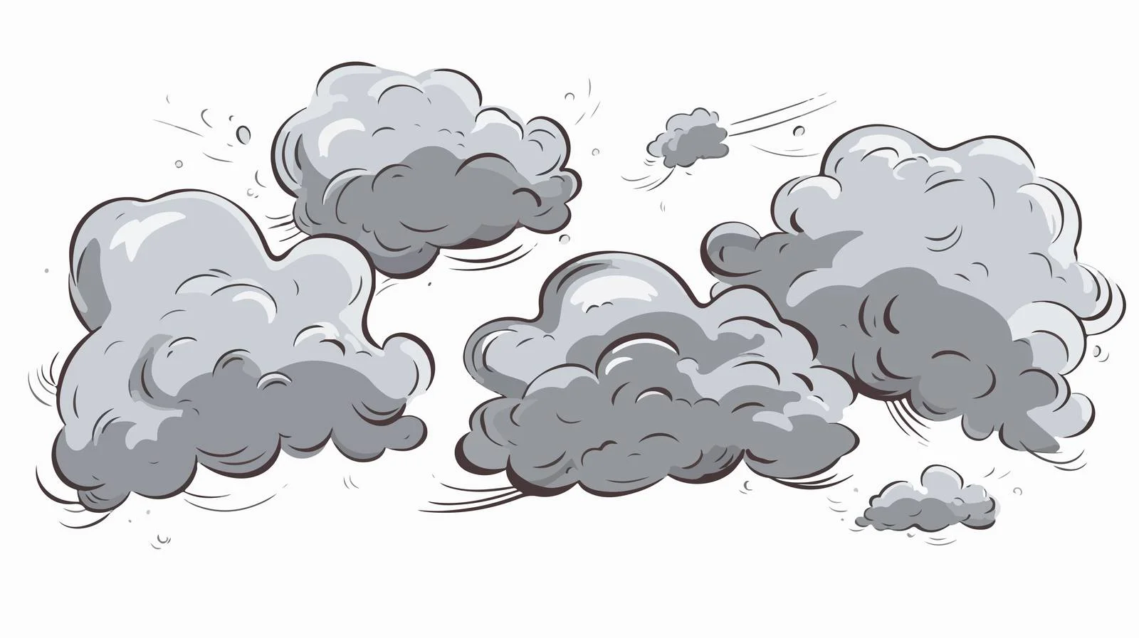 Cartoon Smoke Clouds Vector Illustration — free download from Dotvec