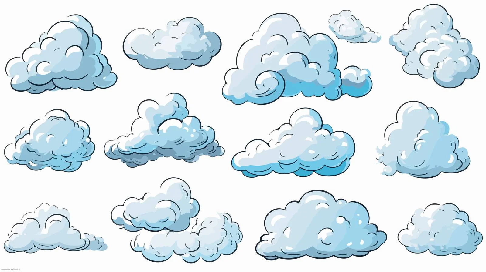 Cartoon Steam Clouds Vector Illustration — free download from Dotvec