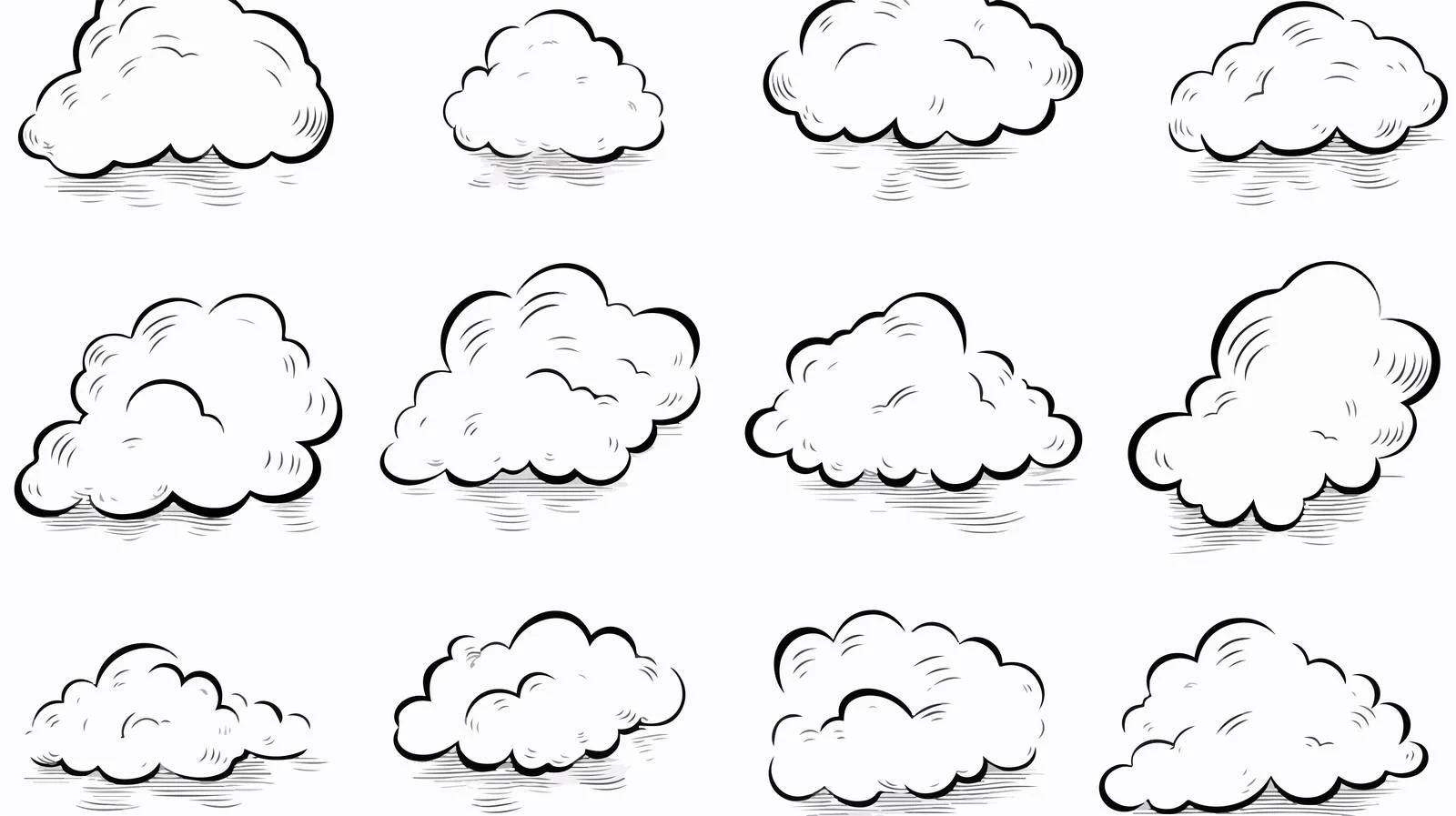 Cartoon Steam Clouds Vector Illustration — free download from Dotvec