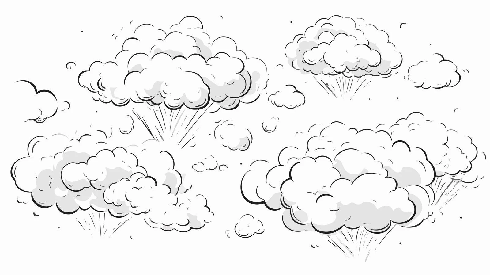 Cartoon Steam Clouds Vector Illustration — free download from Dotvec