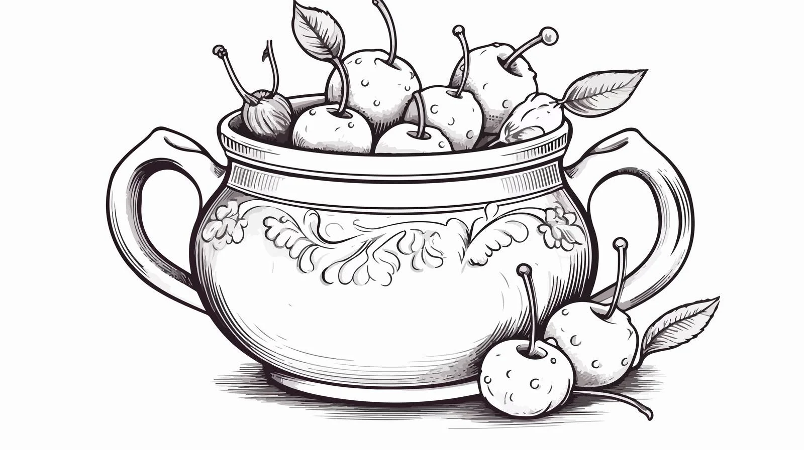 Whimsical Sugar Bowl Illustration — free download from Dotvec