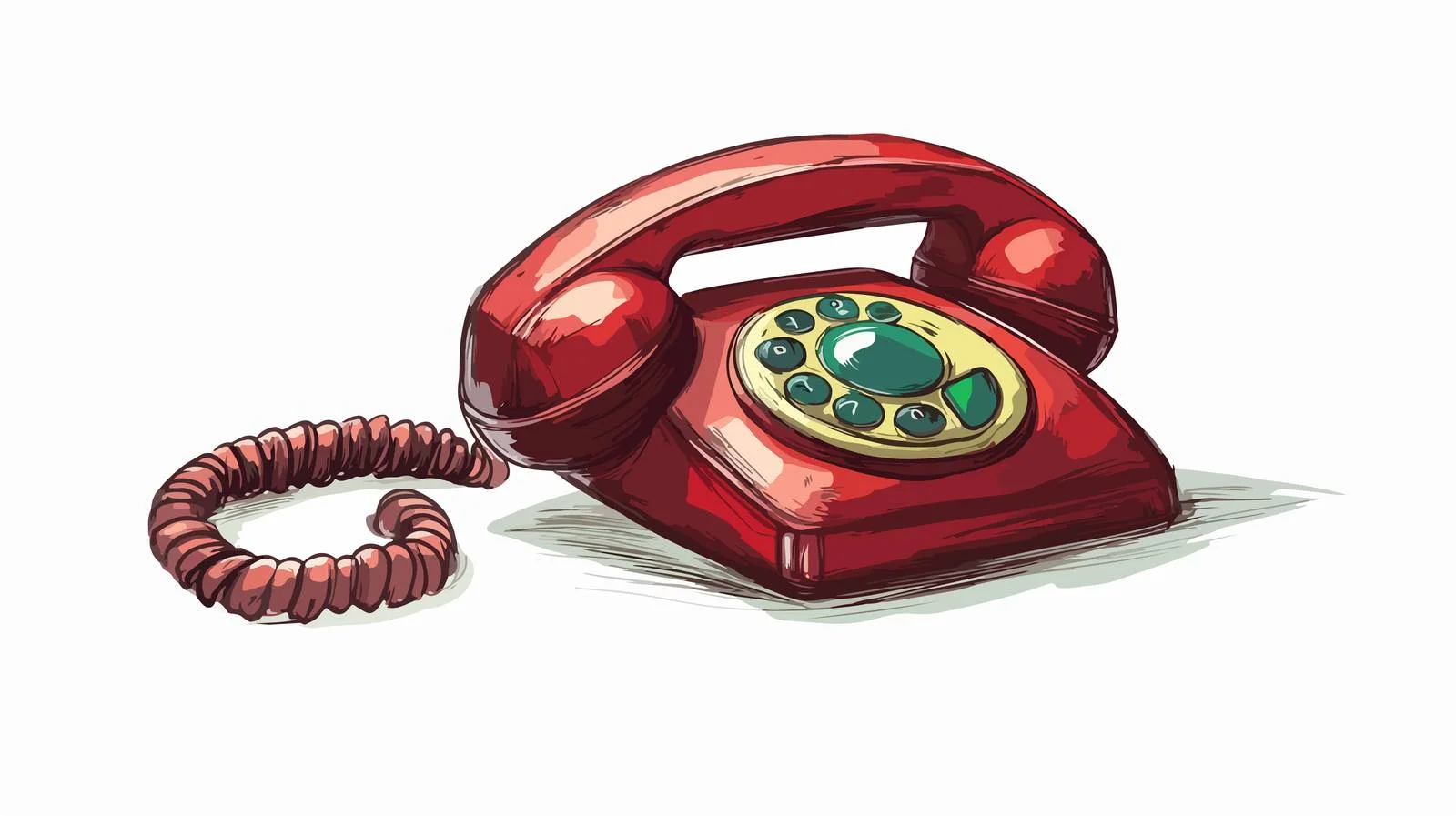 Cartoon Telephone Receiver Illustration — free download from Dotvec