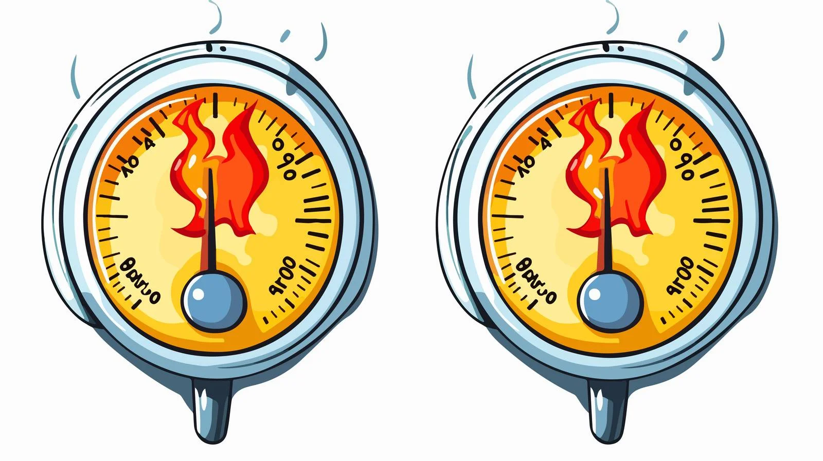 Cartoon Temperature Gauge Alert — free download from Dotvec