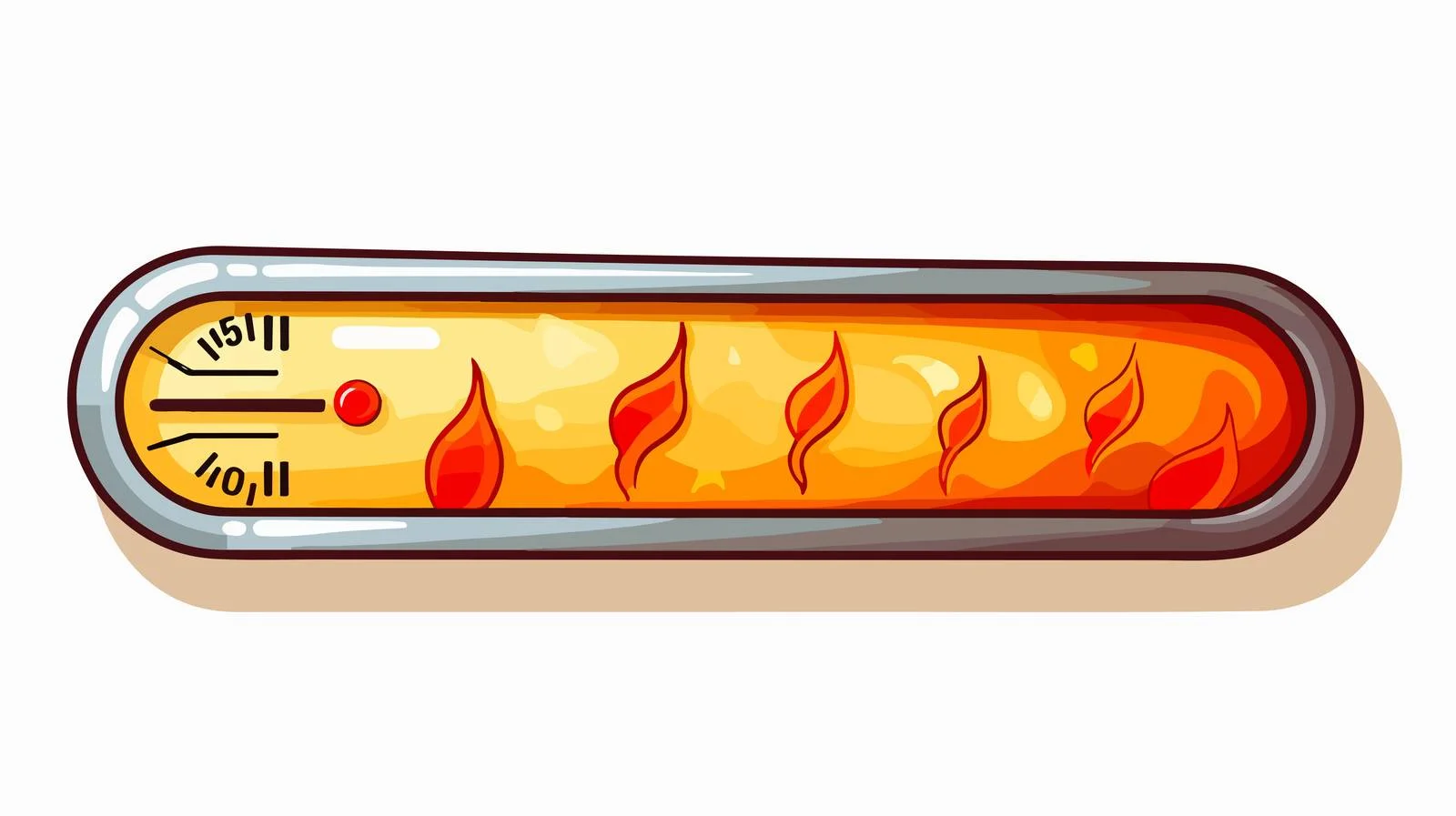 Cartoon Temperature Gauge Warning — free download from Dotvec
