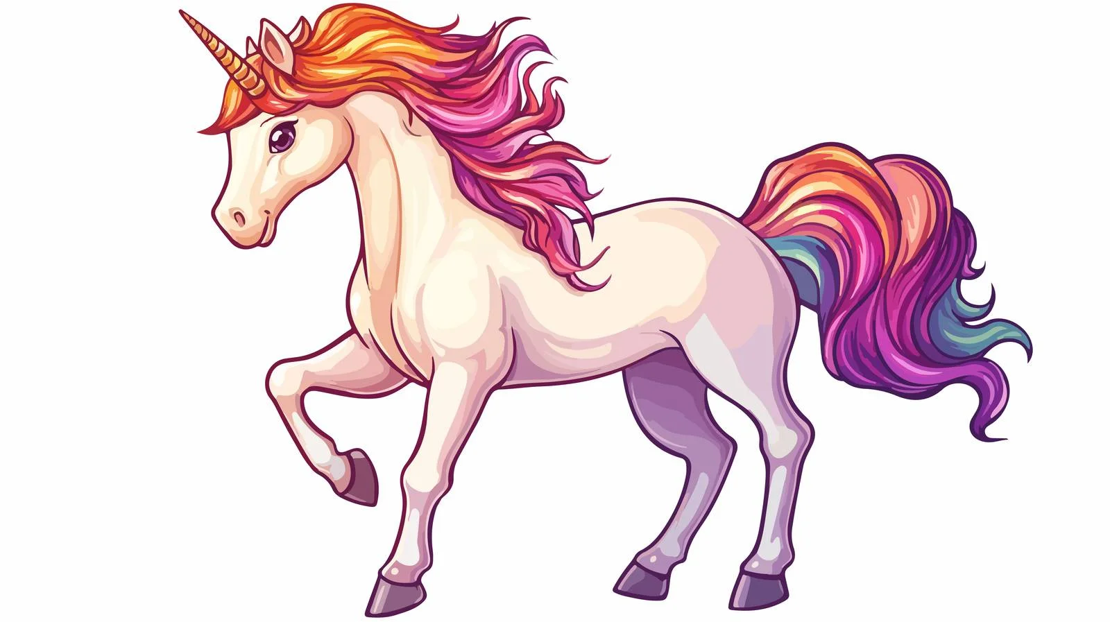 Whimsical Unicorn Vector Illustration — free download from Dotvec