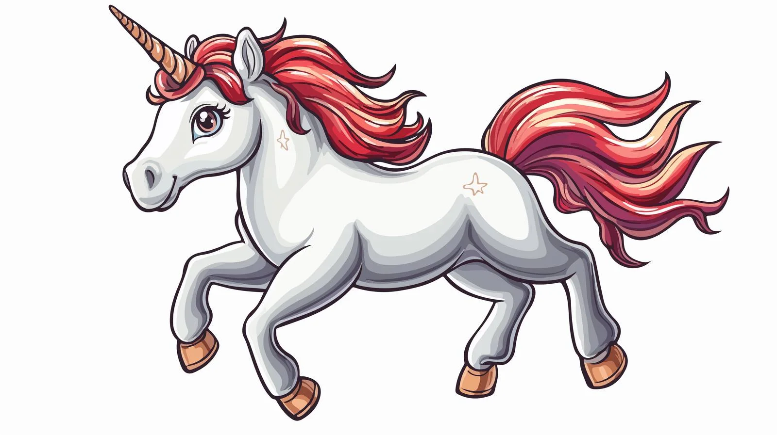Whimsical Cartoon Unicorn Vector Illustration — free download from Dotvec