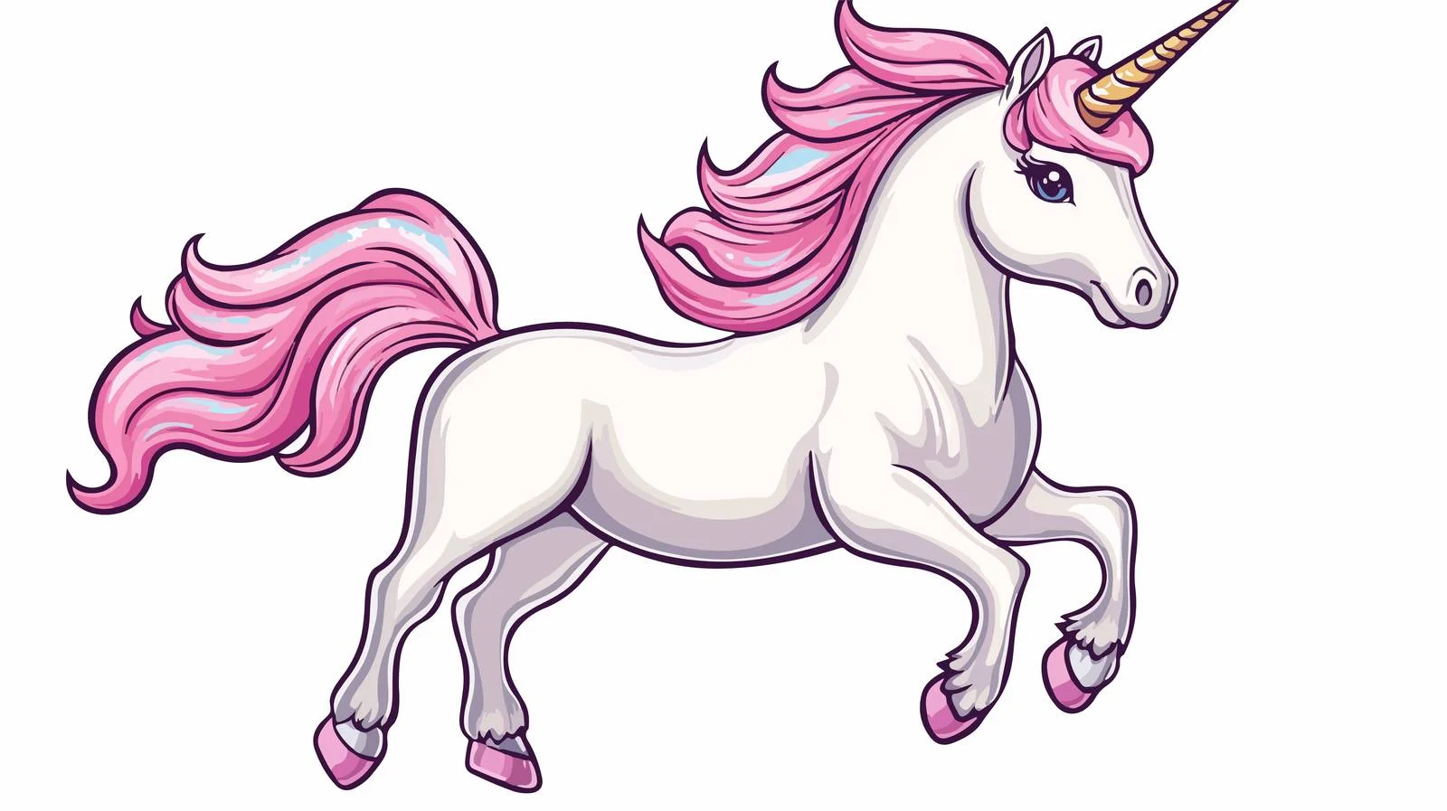 Whimsical Cartoon Unicorn Illustration — free download from Dotvec