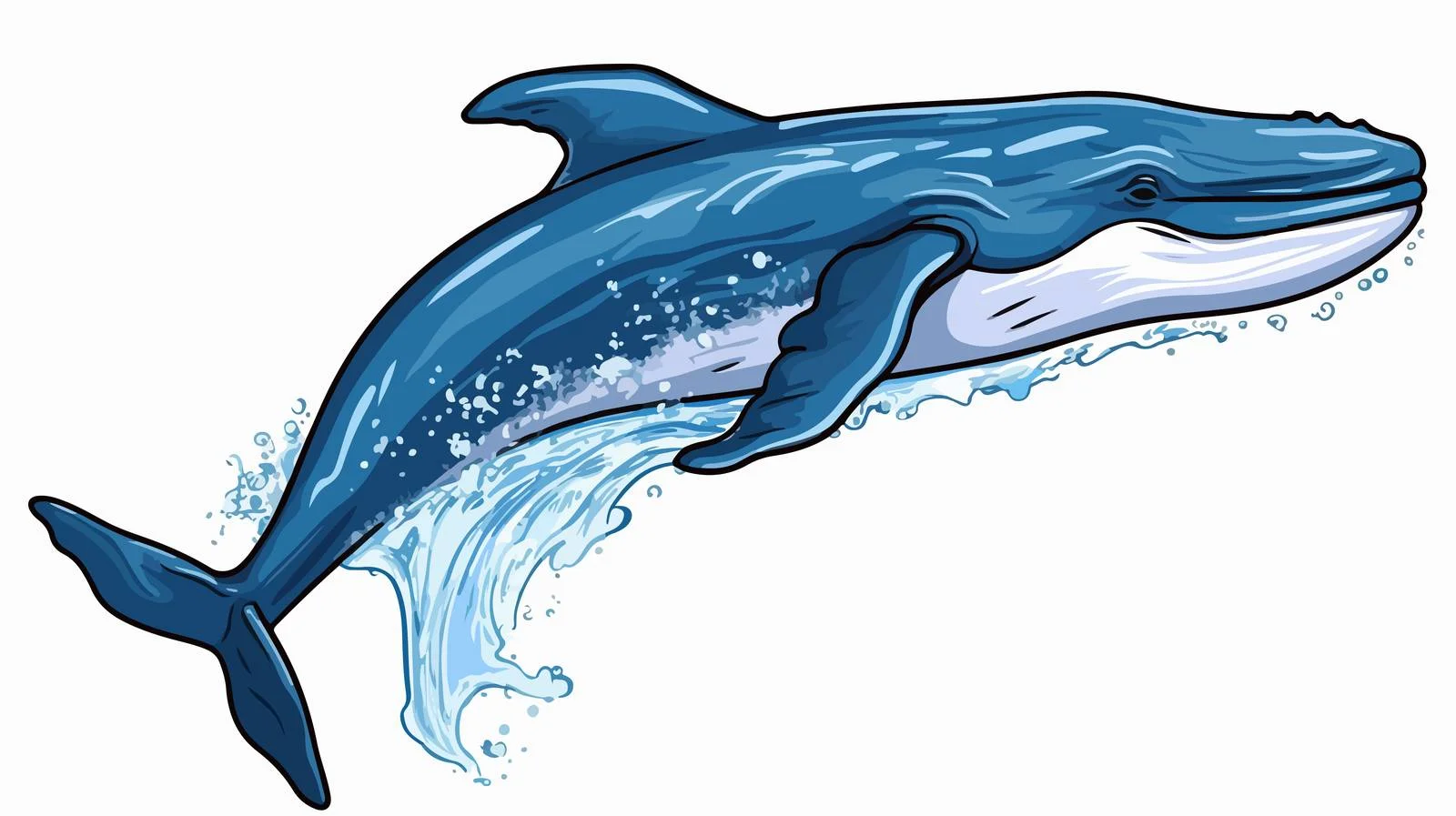 Whale Spouting Water Cartoon Illustration — free download from Dotvec
