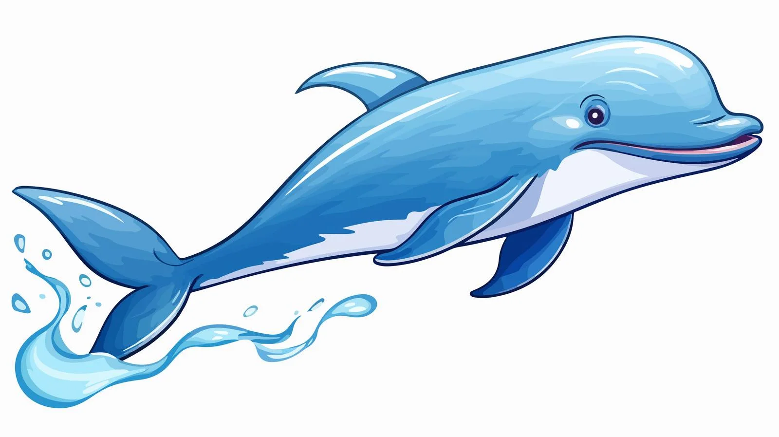 Whimsical Cartoon Whale Spouting Water Illustration — free download from Dotvec