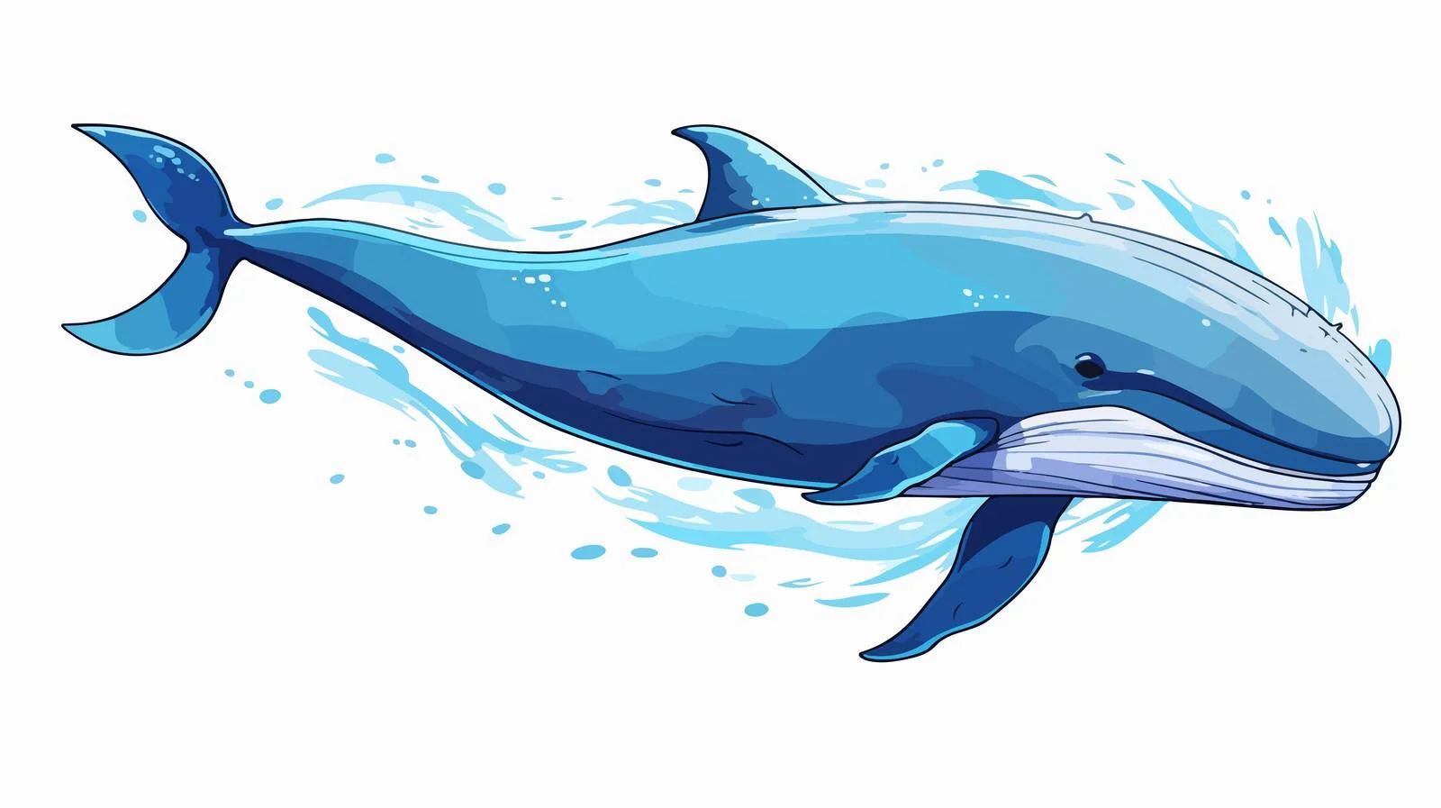 Whimsical Whale Spouting Water Illustration — free download from Dotvec
