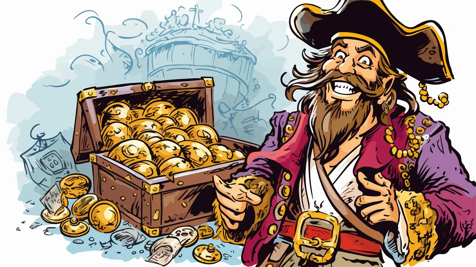 Comic Book Speech Bubble Cartoon Pirate — free download from Dotvec