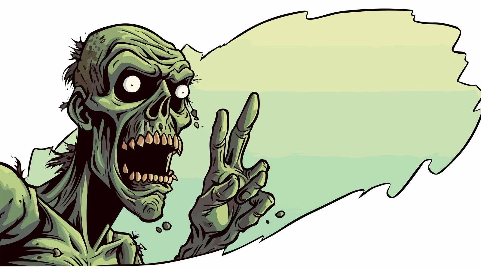 Comic Book Speech Bubble Cartoon Zombie — free download from Dotvec