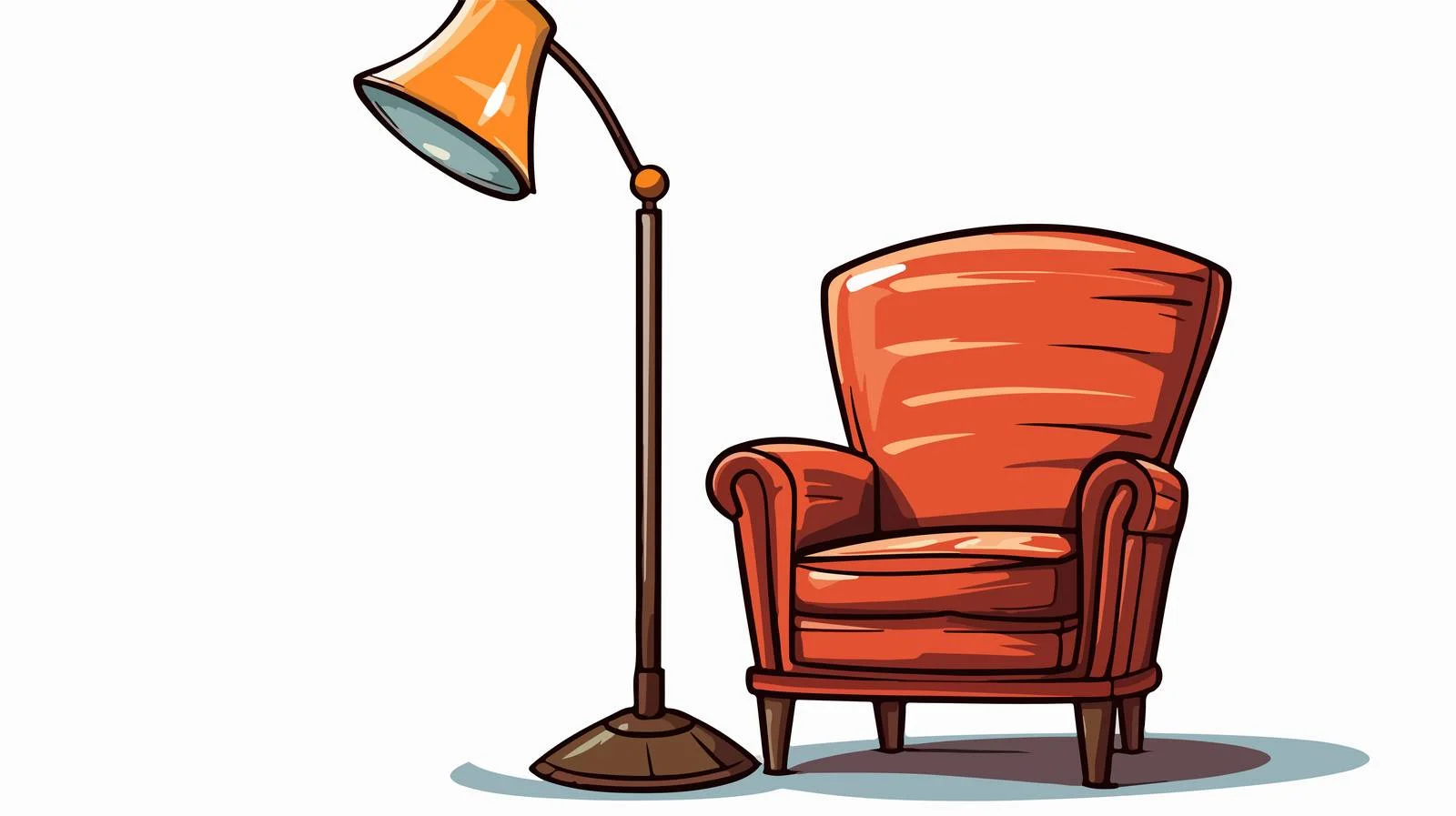 Vintage Lamp and Chair Illustration — free download from Dotvec