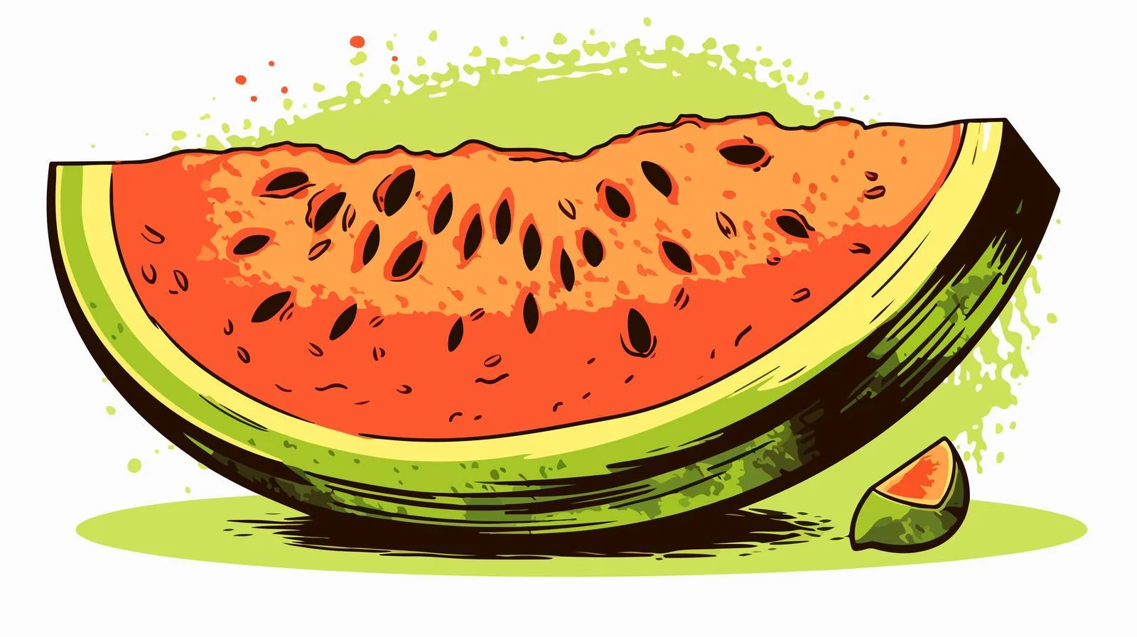 Vintage Melon Slice Illustration — free download from Dotvec