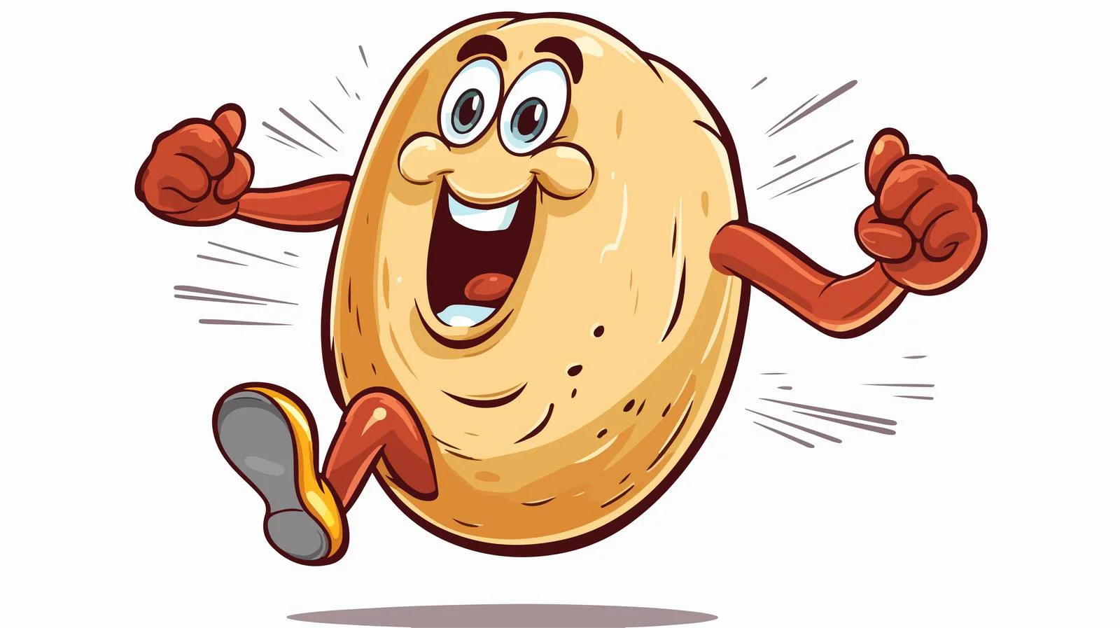 Retro Cartoon Potato Running — free download from Dotvec