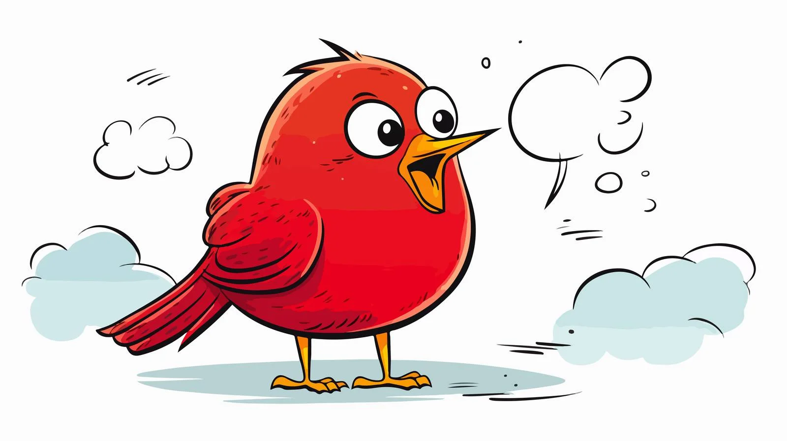 Speech Bubble Cartoon Bird Illustration — free download from Dotvec