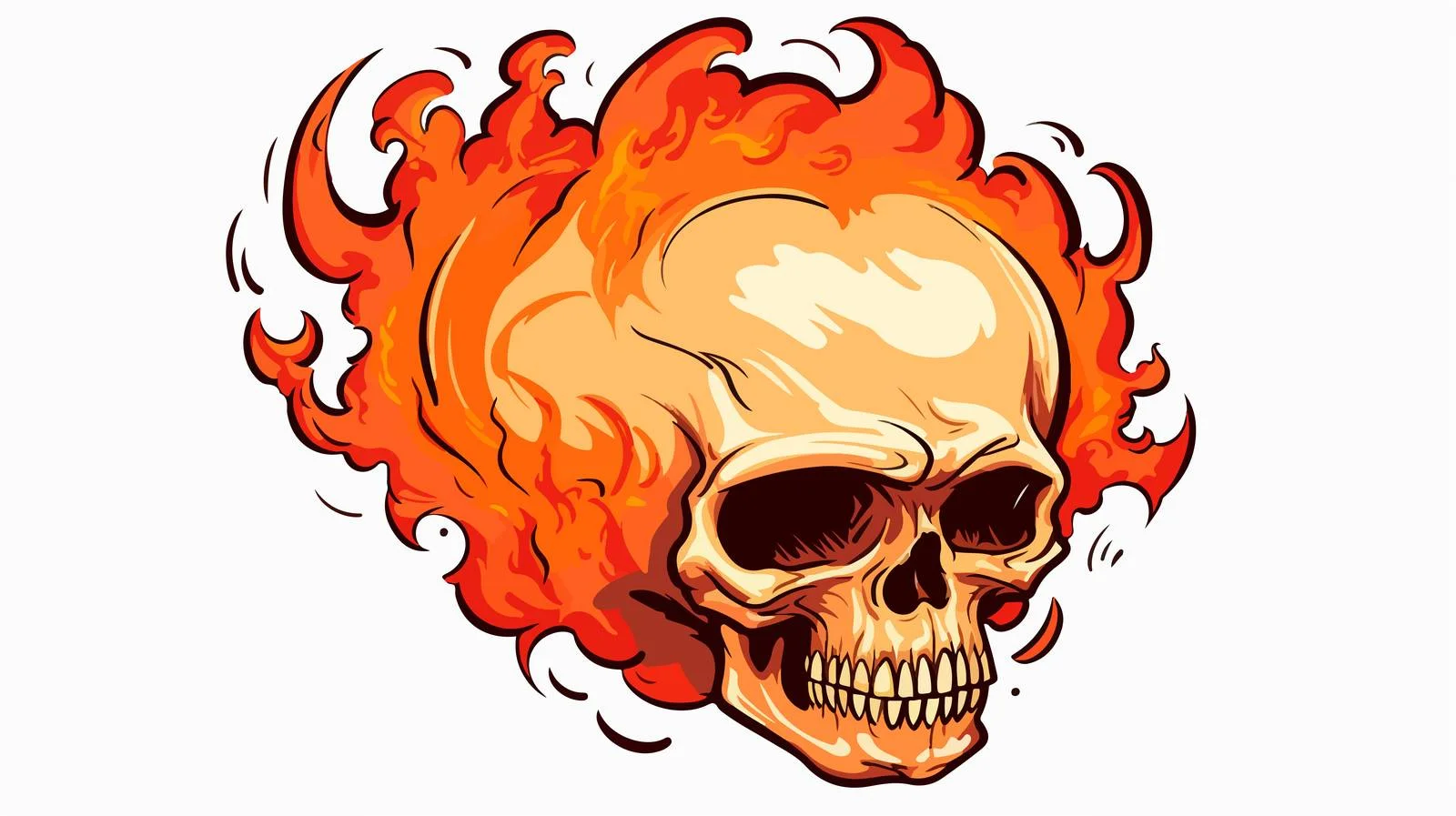 Eerie Cartoon Speech Bubble with Burning Skull — free download from Dotvec