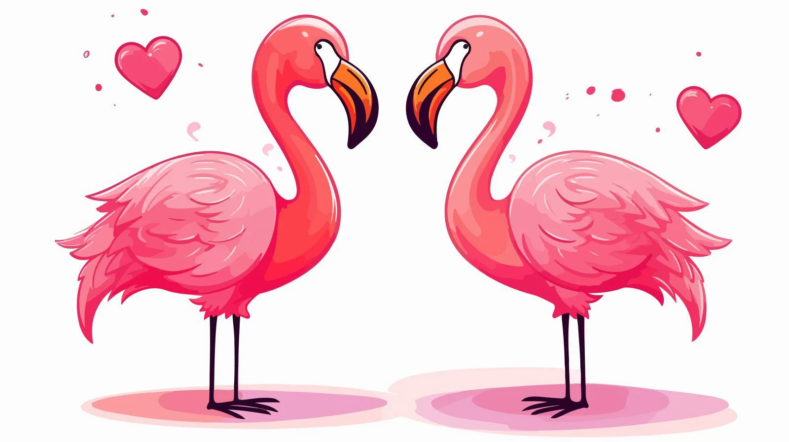 Flamingo Love Speech Bubble Cartoon Drawing — free download from Dotvec