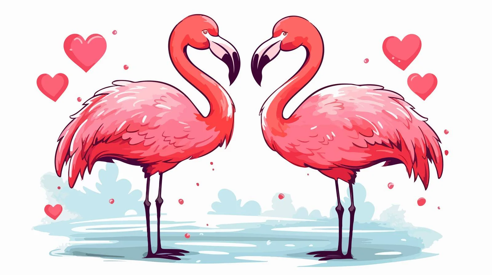 Flamingo Love Speech Bubble Cartoon Drawing — free download from Dotvec