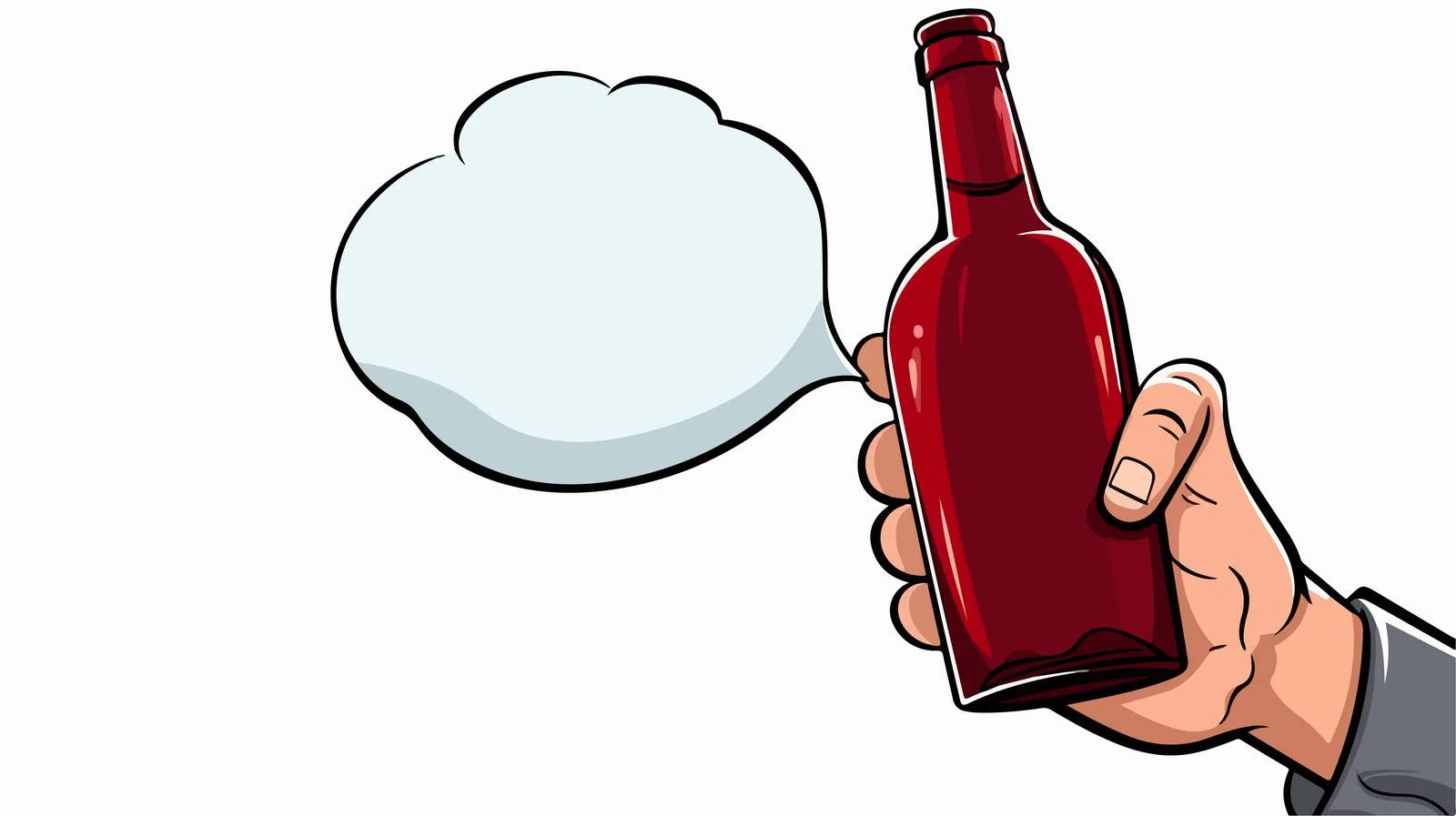 Hand Holding Speech Bubble Cartoon Drawing — free download from Dotvec