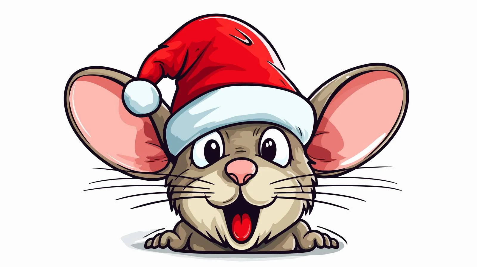 Christmas Mouse Speech Bubble Cartoon Drawing — free download from Dotvec