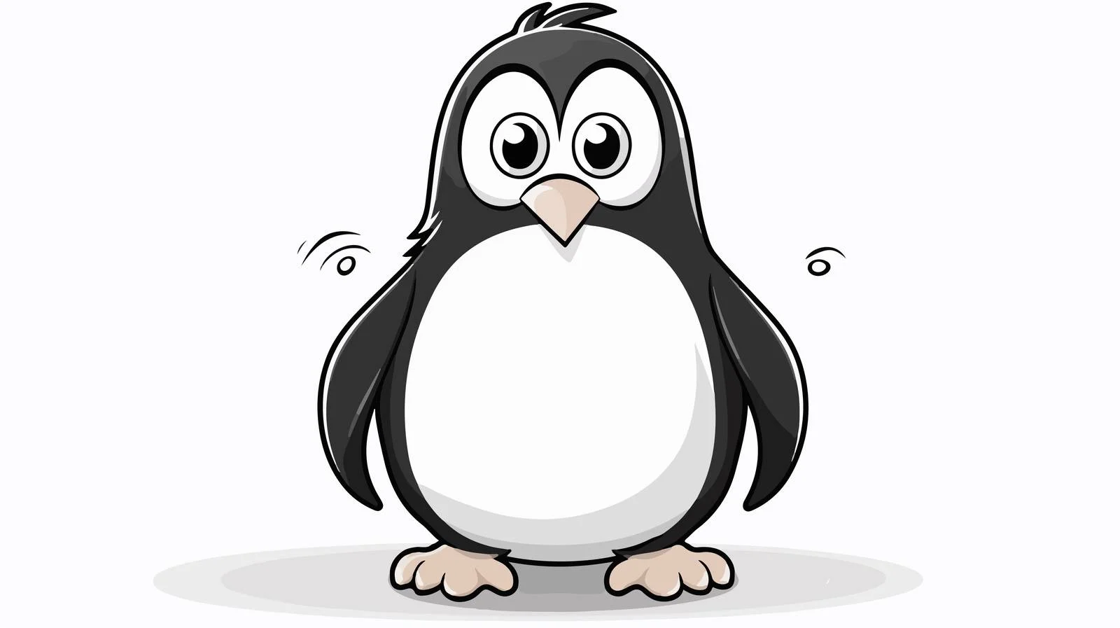 Playful Penguin Cartoon with Speech Bubble — free download from Dotvec