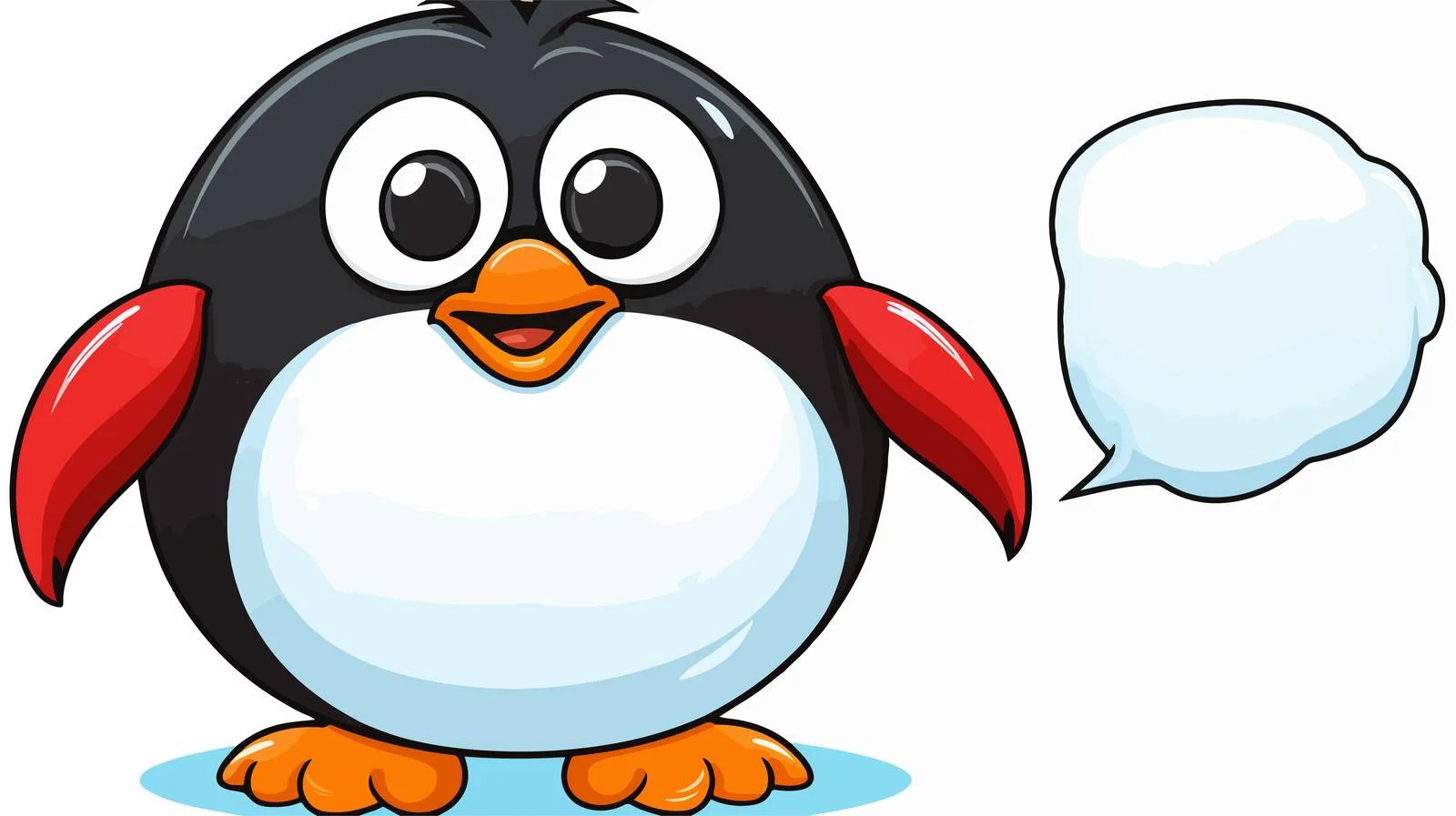 Cartoon Penguin Speech Bubble Illustration — free download from Dotvec