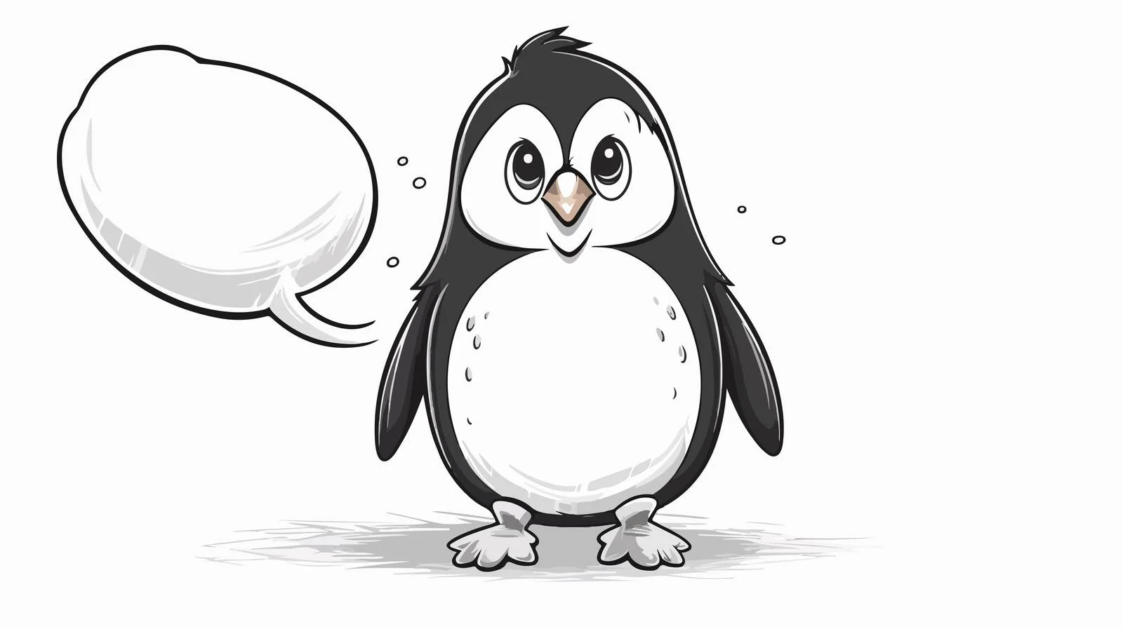 Cute Penguin Speech Bubble Illustration — free download from Dotvec