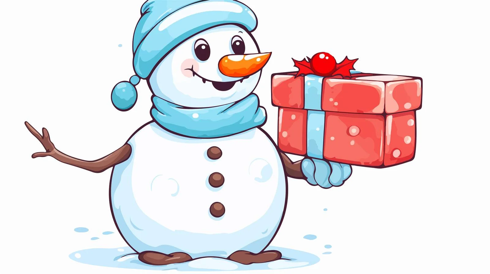 Snowman Speech Bubble Cartoon Drawing — free download from Dotvec