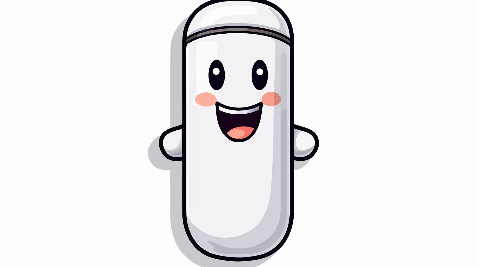 Happy Pill Cartoon Sticker — free download from Dotvec