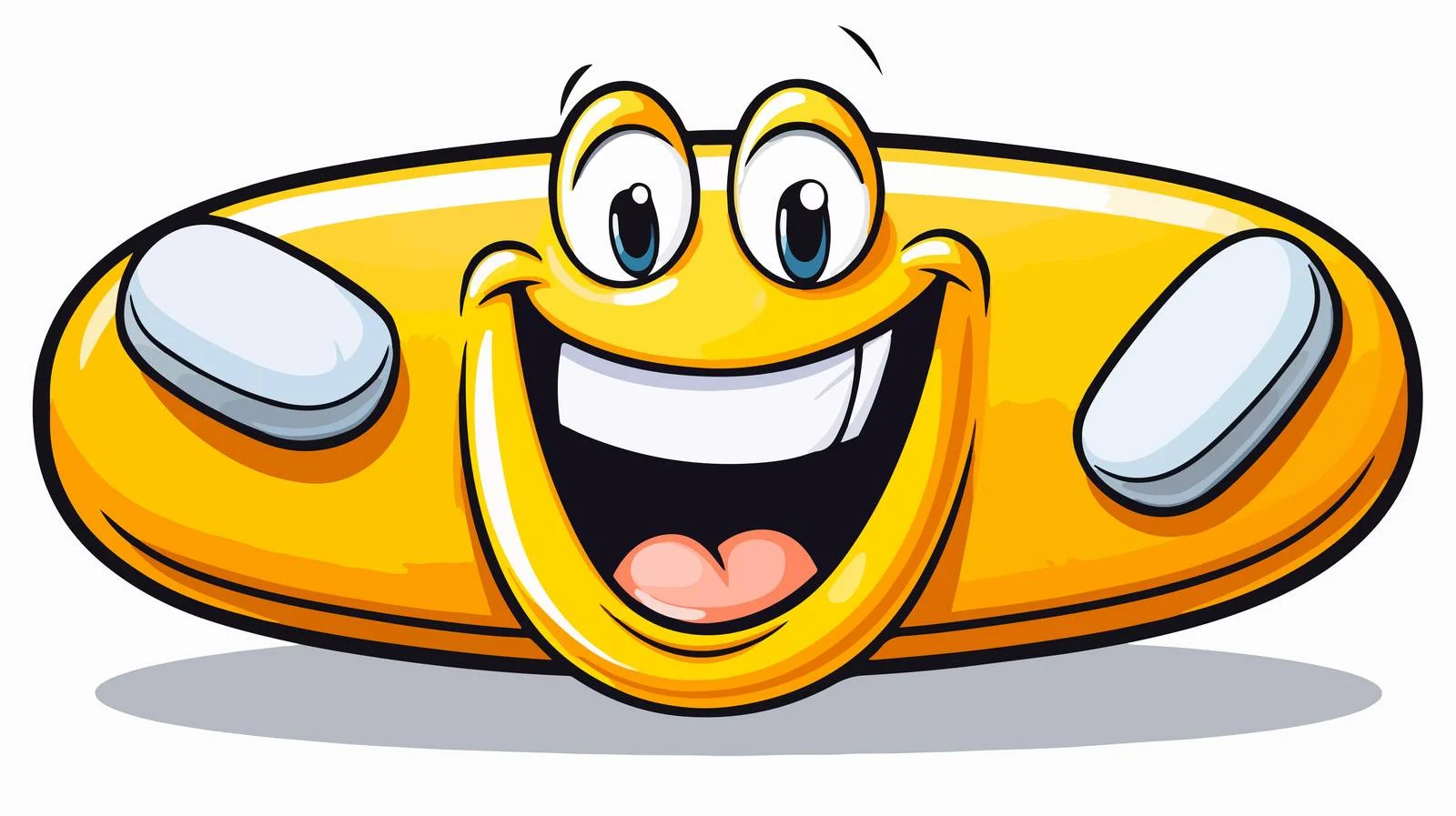 Smiling Pill Cartoon Sticker — free download from Dotvec