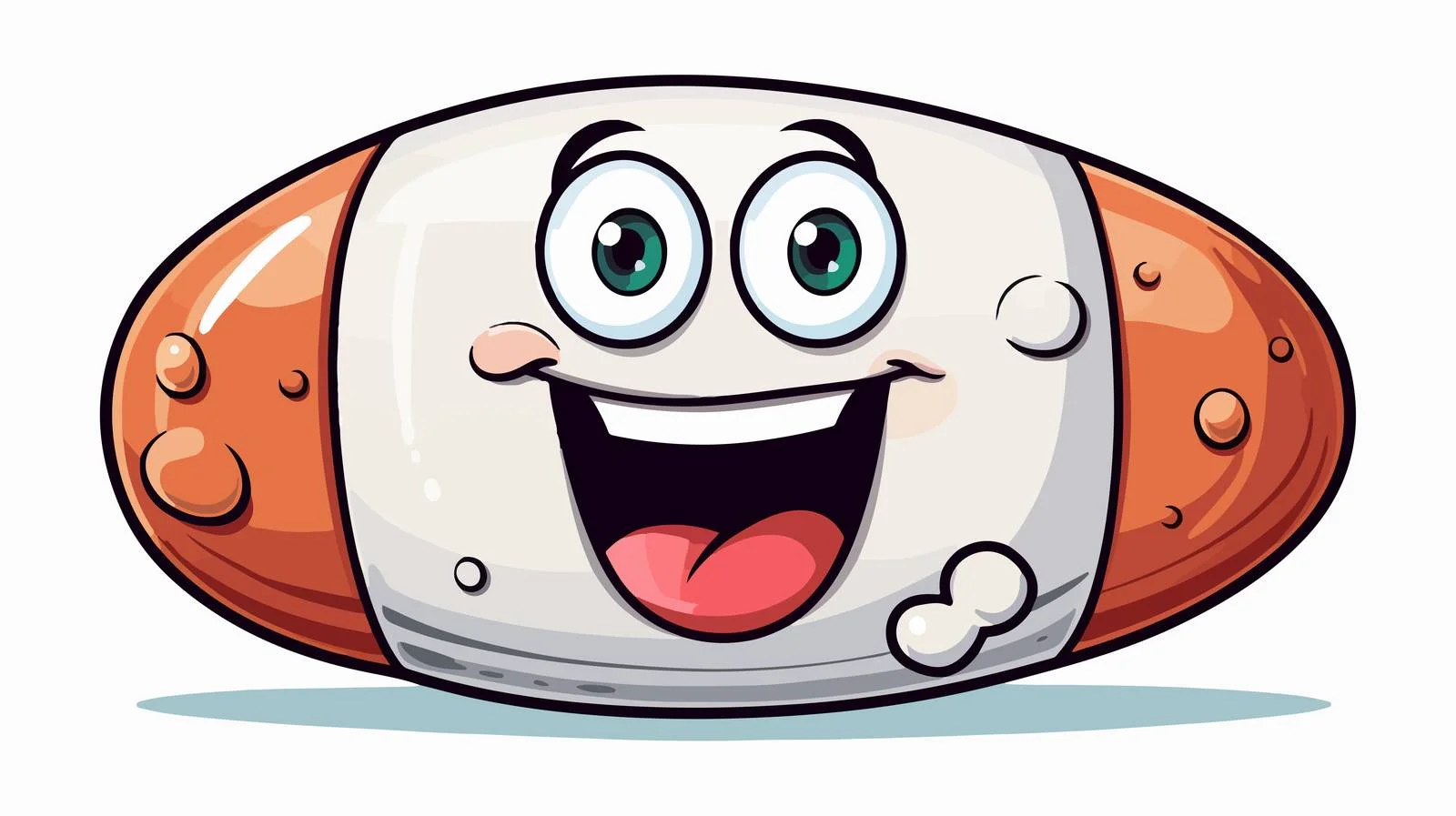 Cheerful Pill Cartoon Sticker — free download from Dotvec