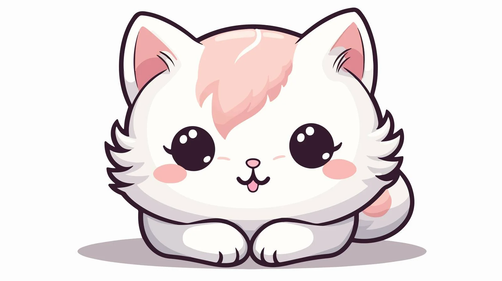 Illustration of Cute Kawaii Cat Sticker — free download from Dotvec