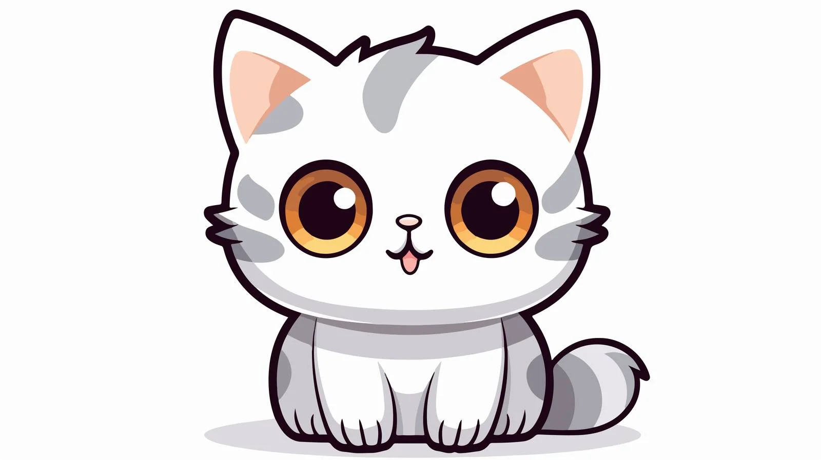 Cute Kawaii Cat Sticker Cartoon Art — free download from Dotvec
