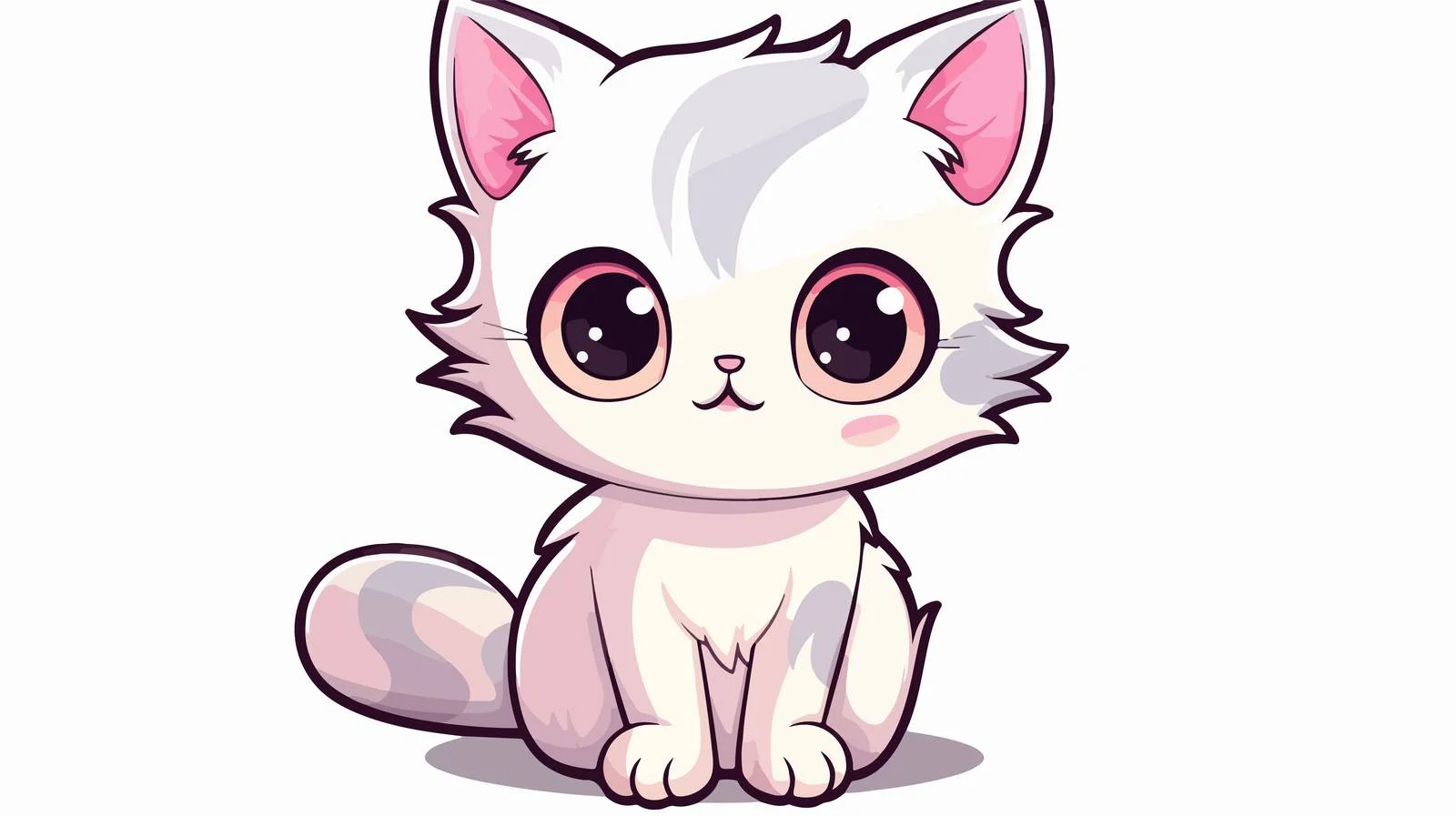 Adorable Kawaii Cat Sticker Drawing — free download from Dotvec