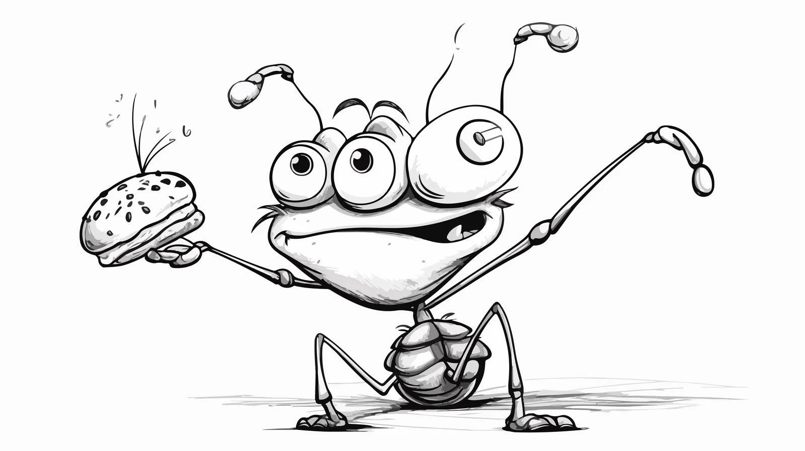 Ant Cartoon Thought Bubble Drawing — free download from Dotvec