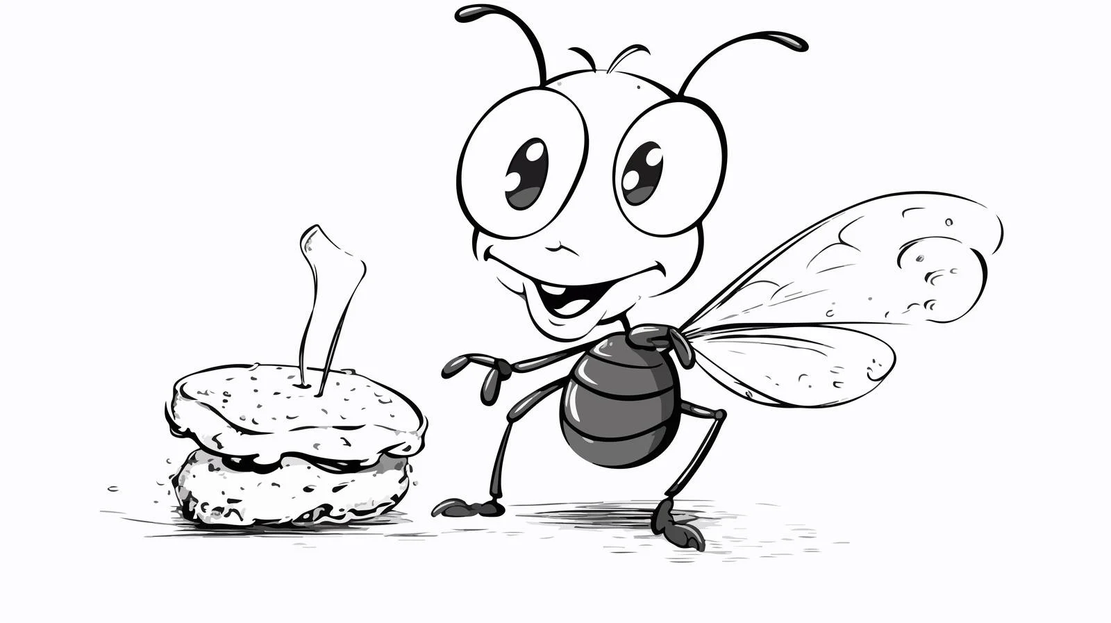 Cartoon Ant with Thought Bubble Drawing — free download from Dotvec
