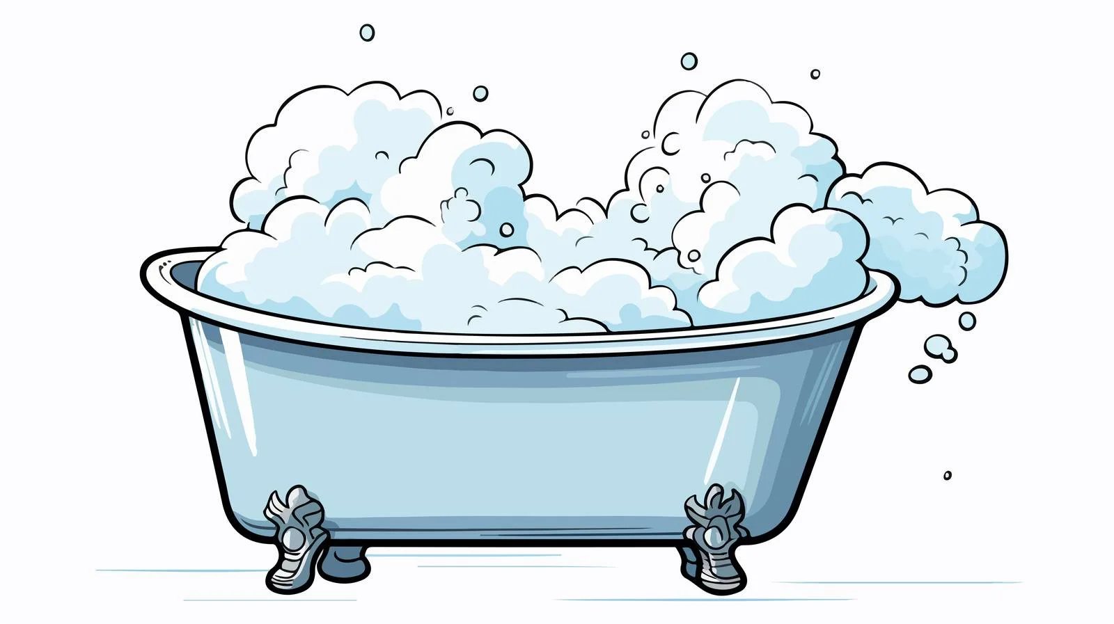 Whimsical Thought Bubble Cartoon Bathtub — free download from Dotvec