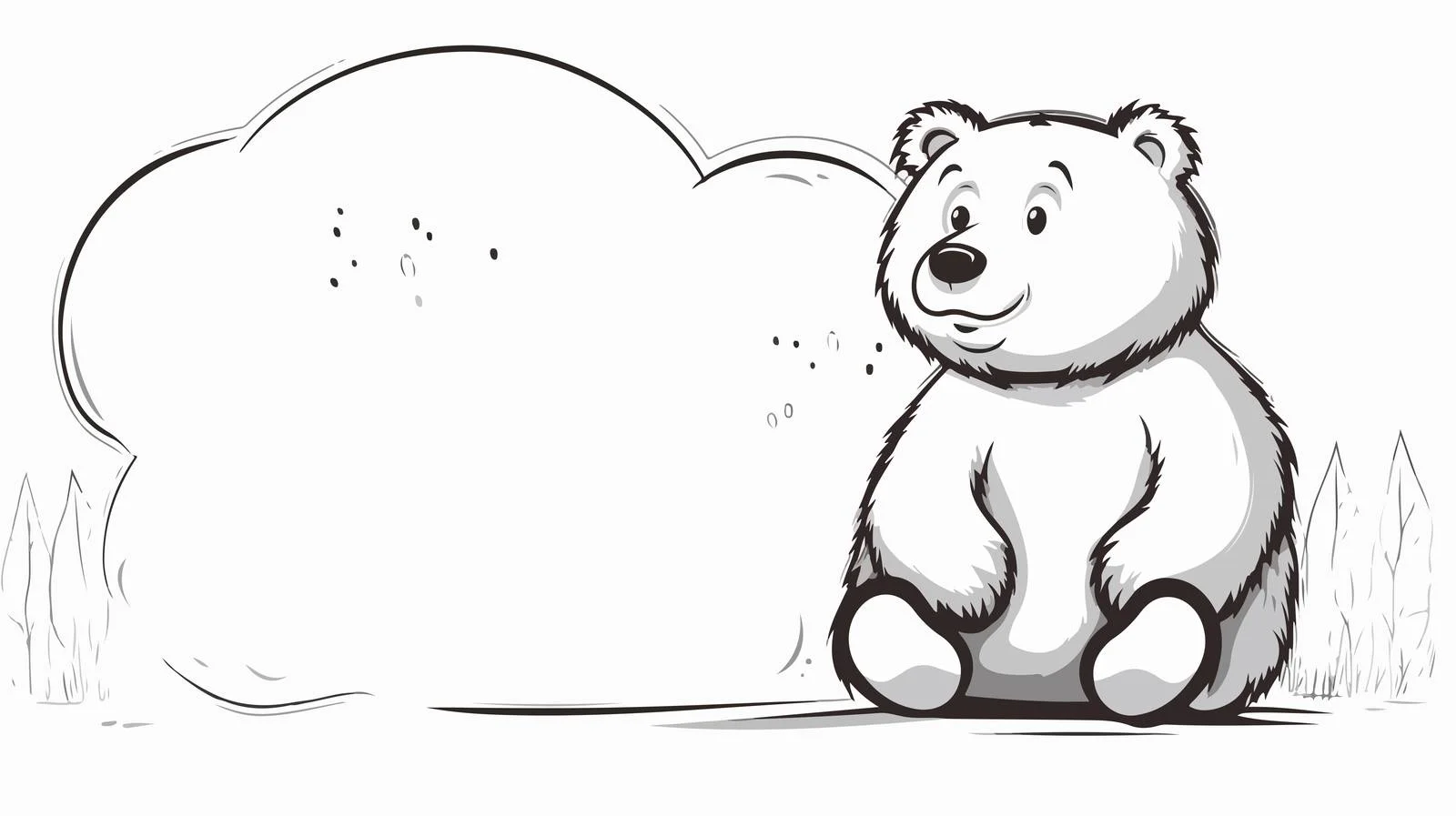 Cartoon Bear with Thought Bubble Illustration — free download from Dotvec