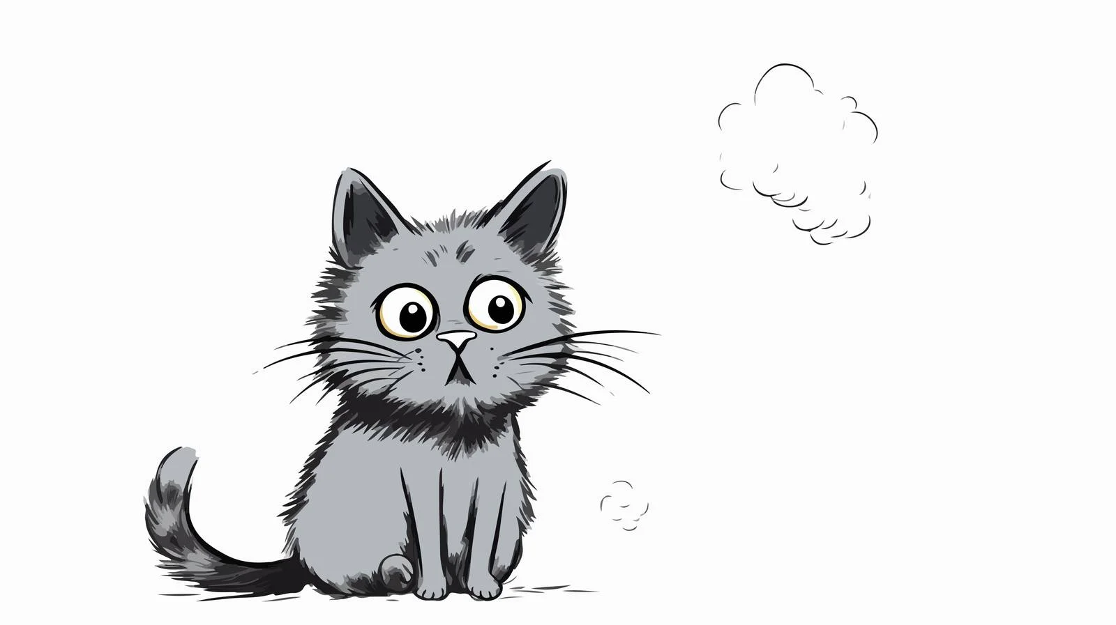 Cartoon Cat Thought Bubble Illustration — free download from Dotvec