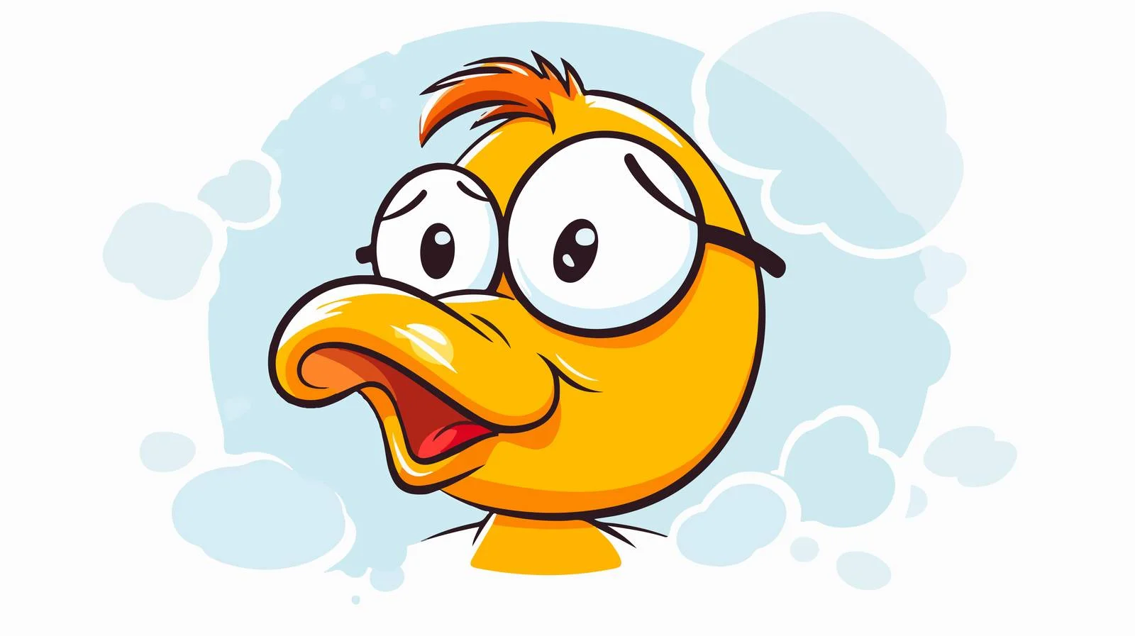 Cartoon Duck Thought Bubble Illustration — free download from Dotvec