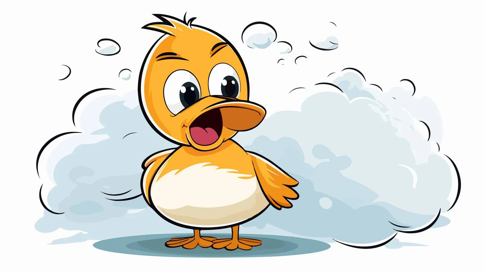 Quirky Cartoon Duck Thought Bubble Illustration — free download from Dotvec