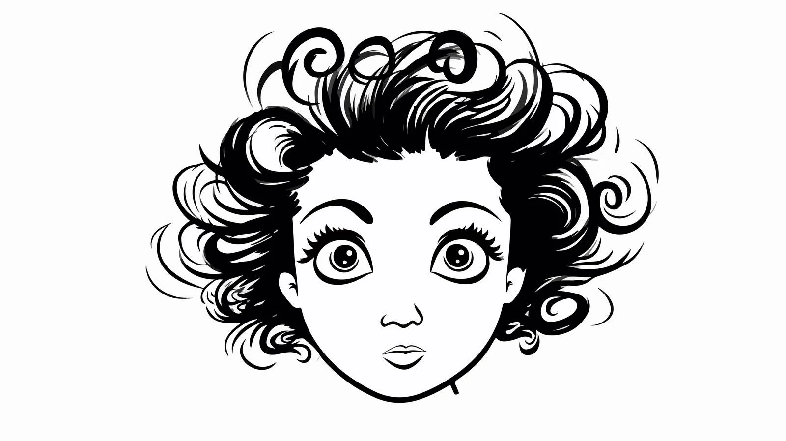 Cartoon Female Face with Thought Bubble — free download from Dotvec