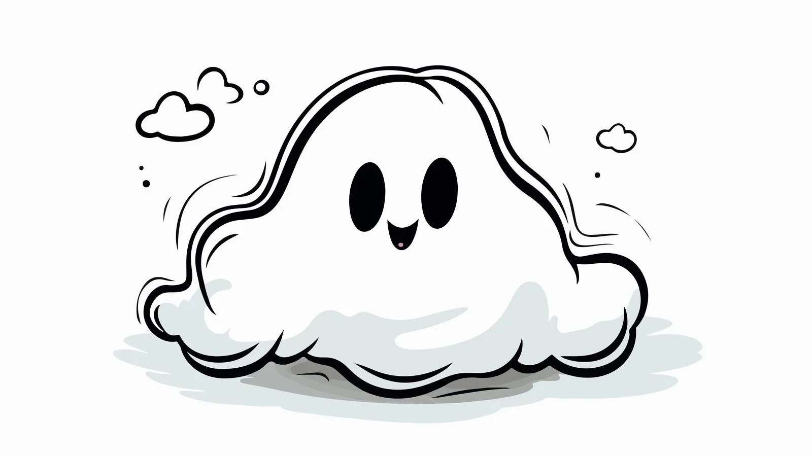Halloween Ghost Thought Bubble Cartoon Drawing — free download from Dotvec