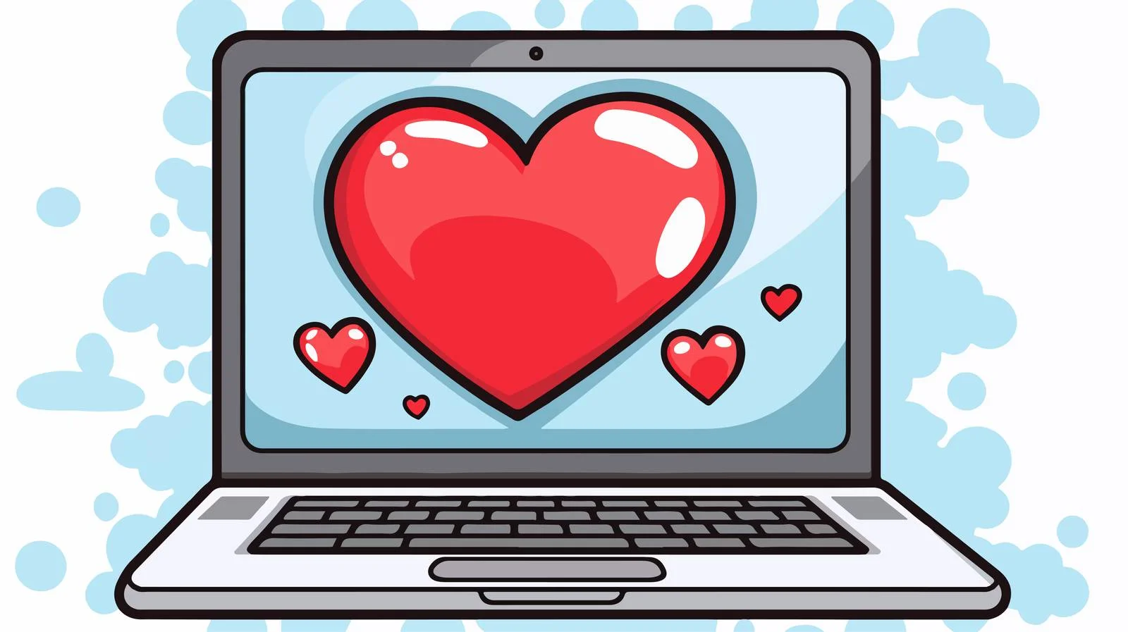 Cartoon Thought Bubble on Laptop — free download from Dotvec