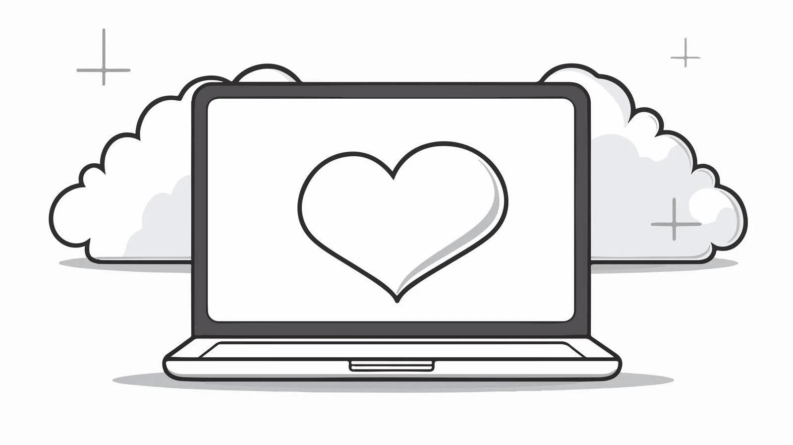 Cartoon Thought Bubble on Laptop — free download from Dotvec