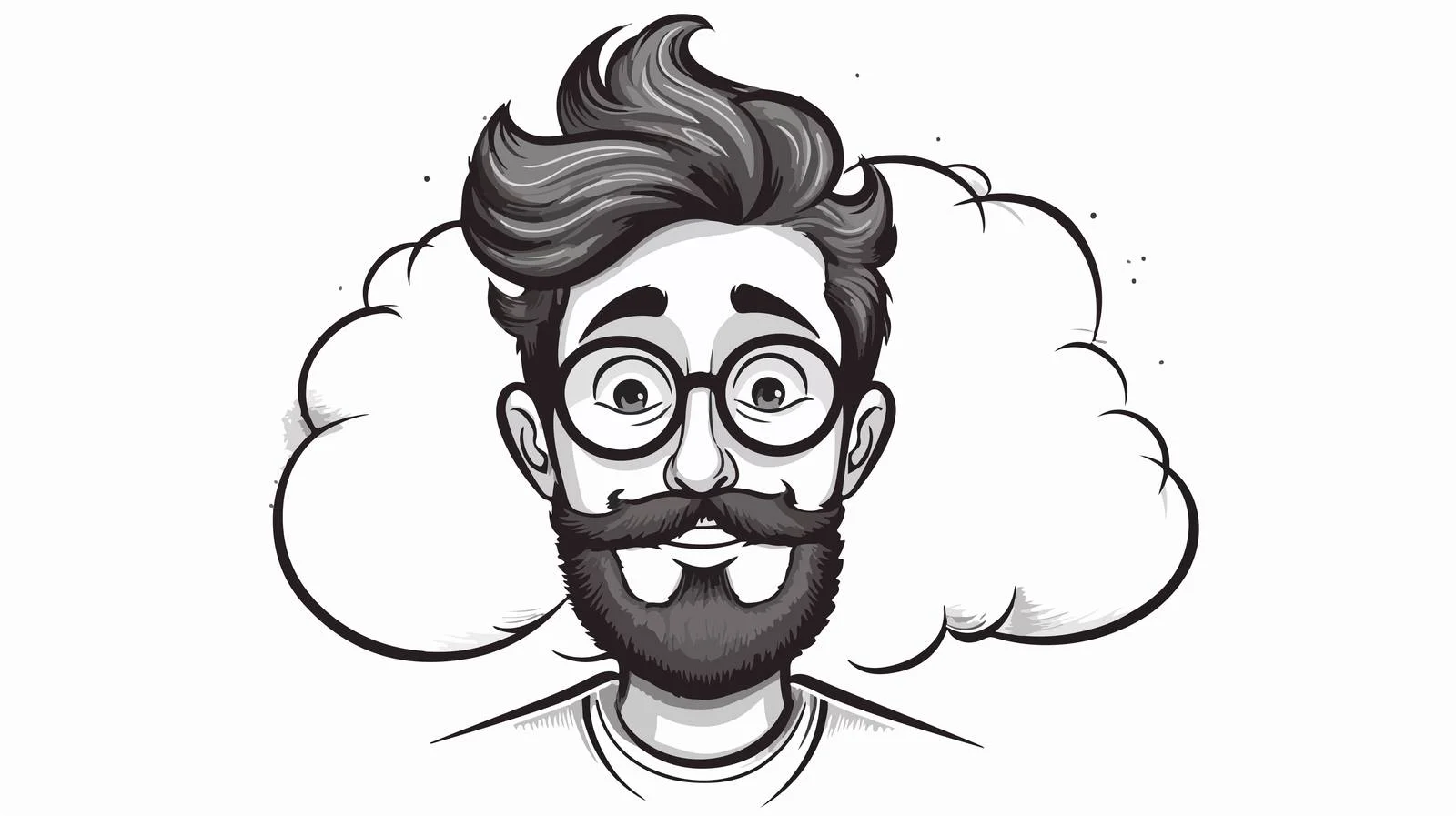 Creative Cartoon Man with Thought Bubble — free download from Dotvec