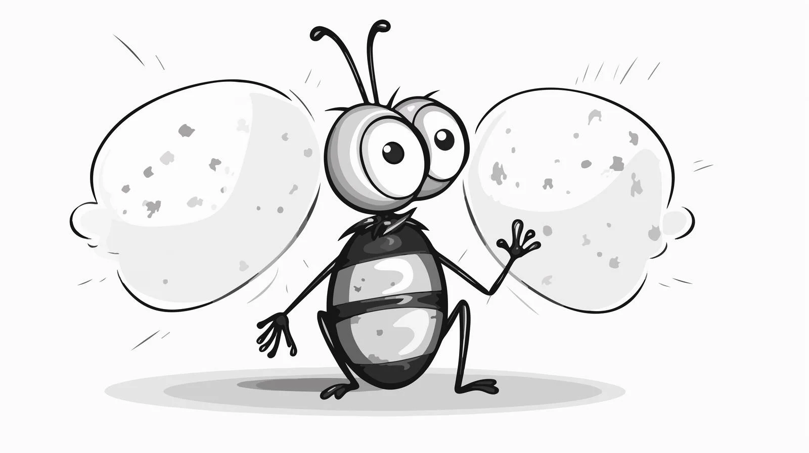 Cartoon Bug in Textured Thought Bubble — free download from Dotvec